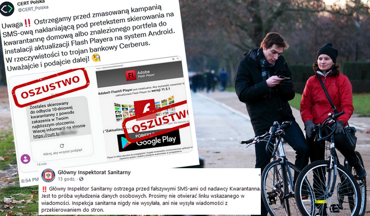 Ludzie dostają fejkowe SMS-y, żeby poszli na kwarantannę i lepiej uważajcie