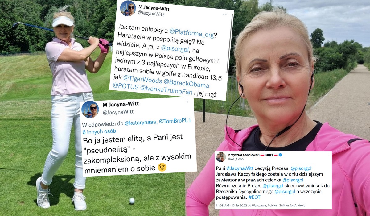 Elitarna Jacyna-Witt została zawieszona decyzją prezesa Kaczyńskiego, bo troszkę za mocno szkalowała plebs