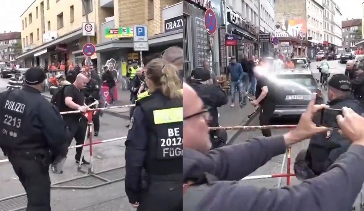 Policja zatrzymała gościa z kilofem i koktajlem Mołotowa w strefie kibica w Hamburgu