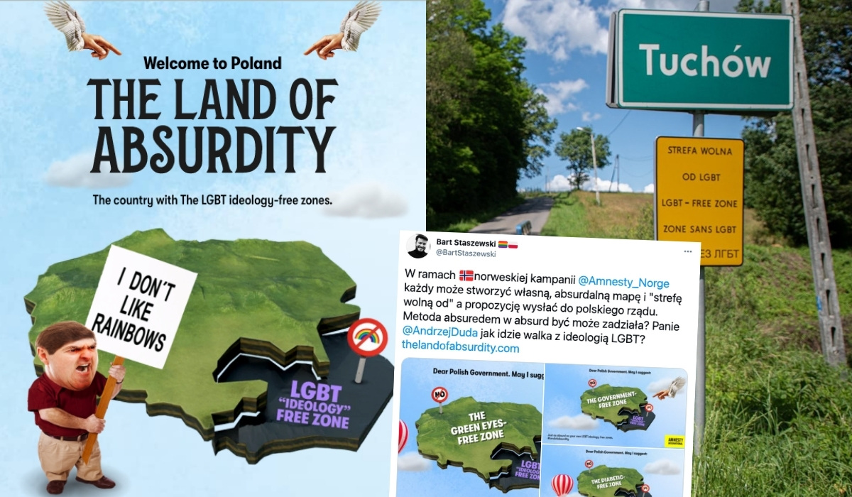 Norweskie Amnesty International zrobiło kampanię wyśmiewającą polskie strefy wolne od LGBT