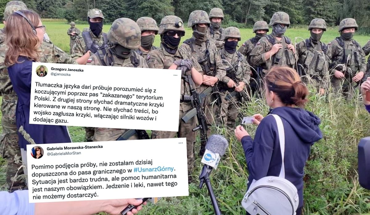 Sytuacja na granicy: żołnierze złośliwie zagłuszają tłumacza, nie dopuszczają do załatwienia podstawowych potrzeb uchodźców