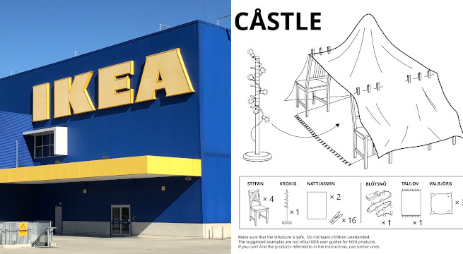 Ikea zachęca do budowania fortec z jej produktów, żeby było fajniej na kwarantannie