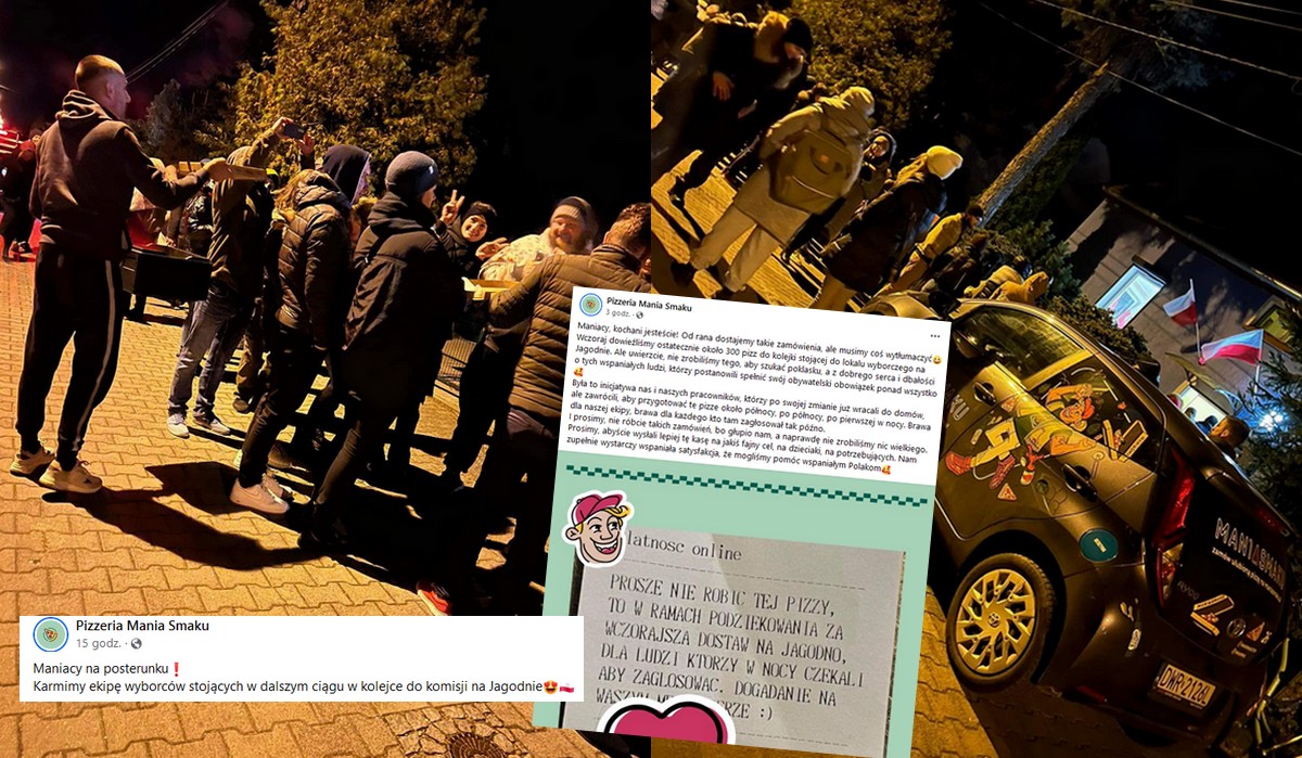 Restauracja zafundowała darmowe pizze wyborcom czekającym w nocy na karty do głosowania