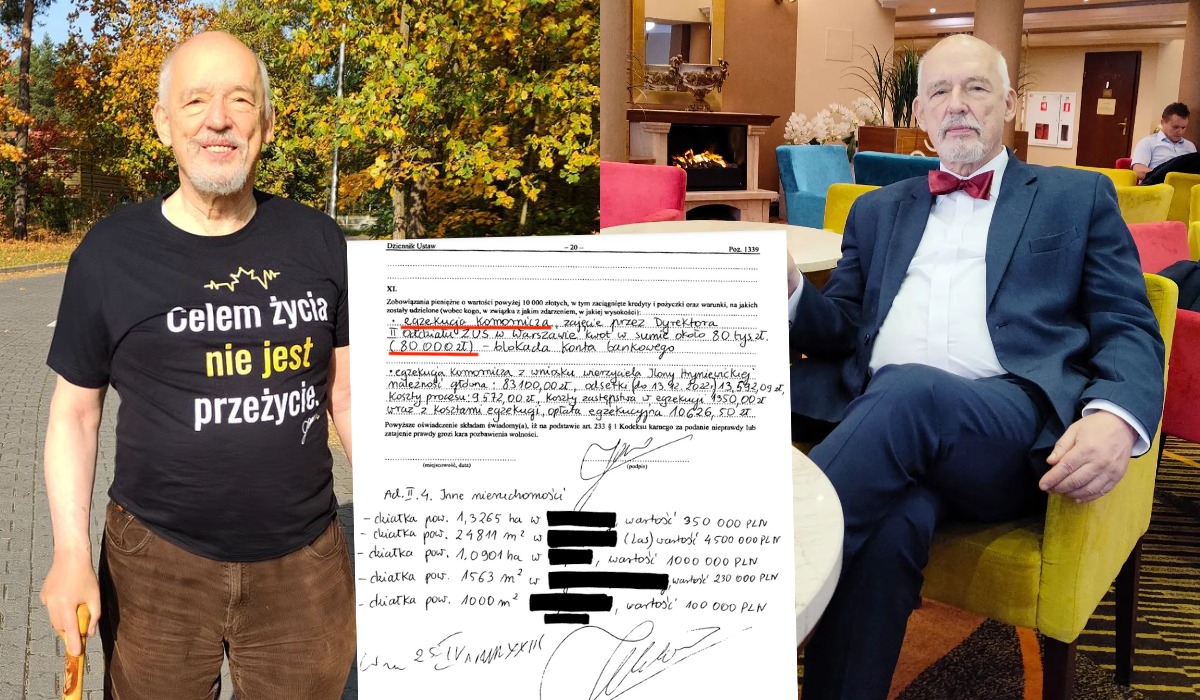 Janusz Korwin-Mikke zmaga się z komornikiem, długami i innymi przykrościami