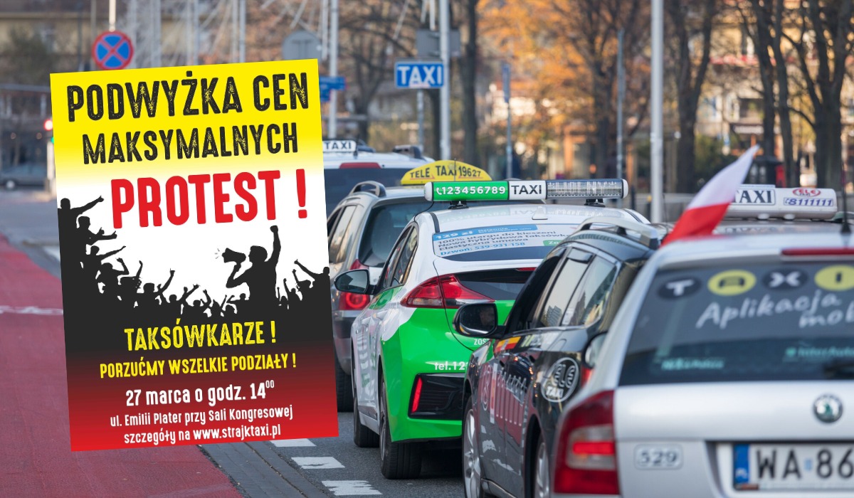 Warszawa: taksówkarze zapowiedzieli strajk, chcą więcej zarabiać i narzekają na nieuczciwą konkurencję