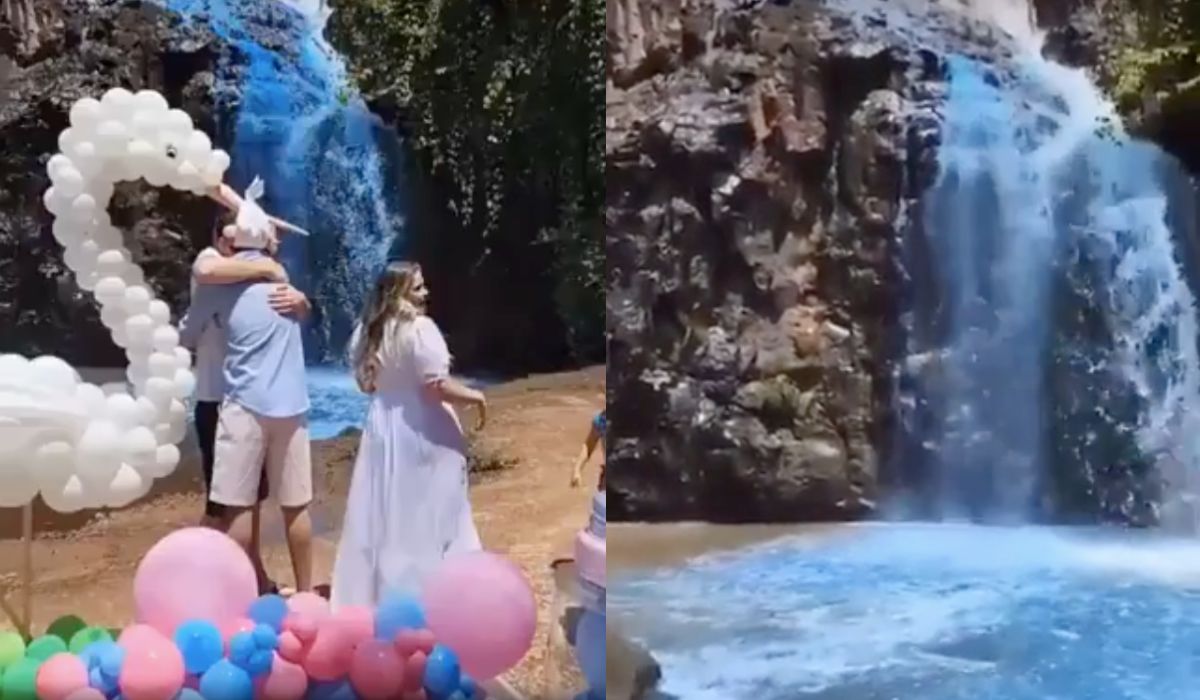 Brazylia: para rodziców zrobiła imprezę na cześć dziecka, ogłaszając płeć zabarwili wodospad
