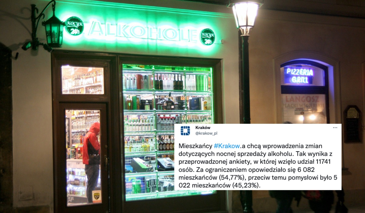 Kraków: mieszkańcy chcą częściowej prohibicji, żeby trudniej było się nawalić w nocy