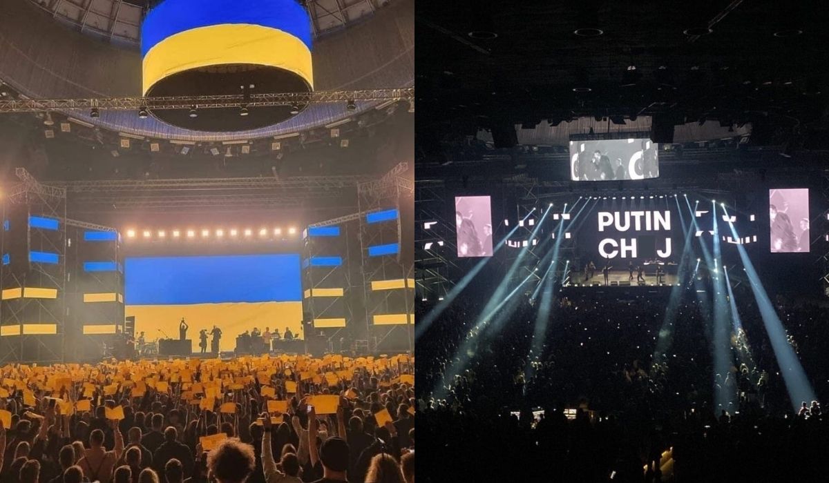 Katowice: koncert Sokoła, Pezeta i PRO8L3M-u zamieniał się momentami w wiec przeciwko Putinowi