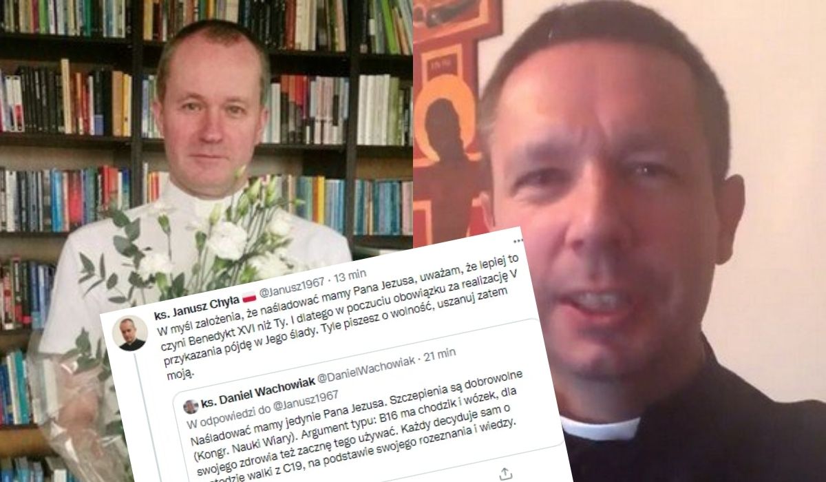 Może chcesz zobaczyć, jak dwóch księży kłóci się o szczepienia na Twitterze