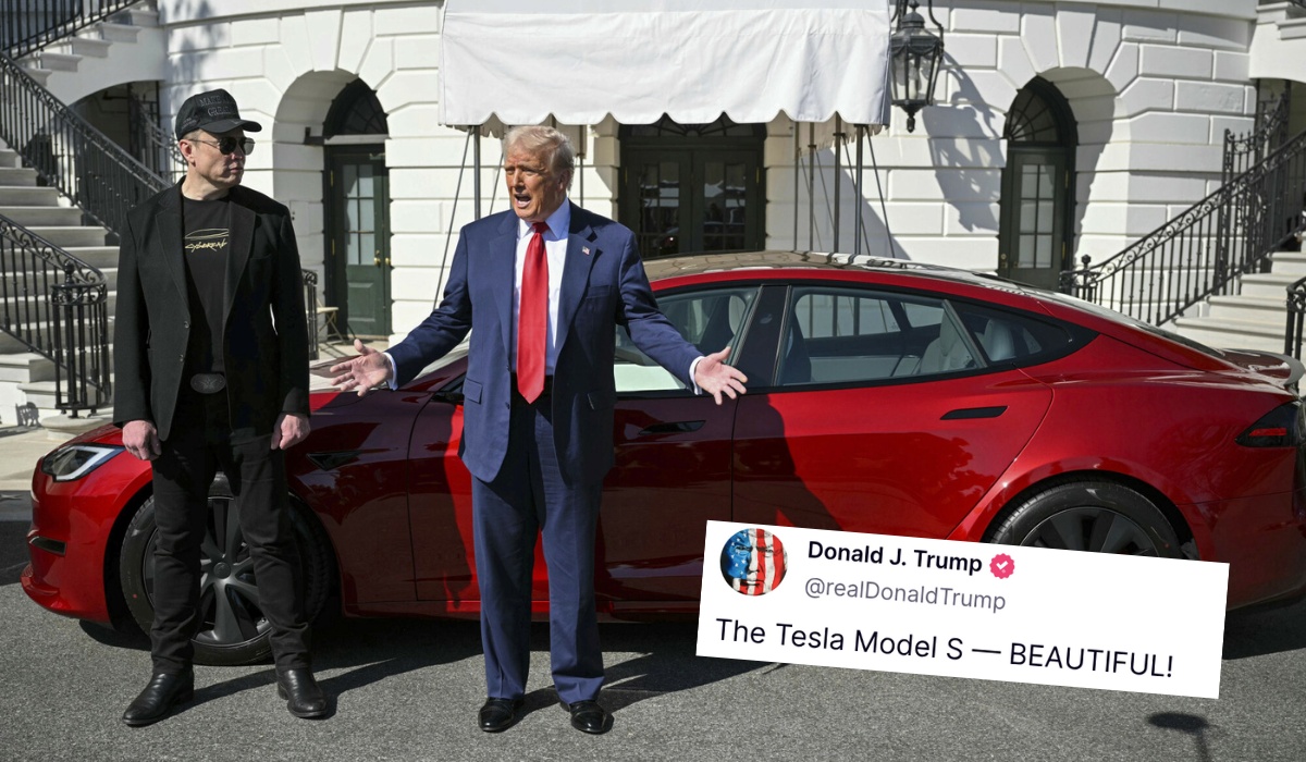 Trump ruszył na pomoc Muskowi i ogłosił, że kupi nową Teslę