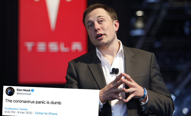 Elon Musk każe ludziom pracować, bo "statystycznie prędzej ich samochód potrąci niż umrą od wirusa"