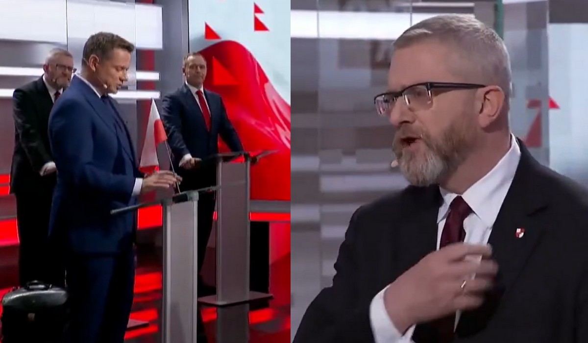 Debata Super Expressu: Trzaskowski oskarżył Nawrockiego o porzucenie flagi, a Braun wygłaszał antysemickie hasła