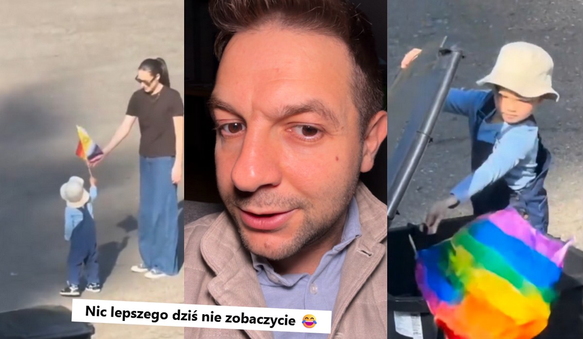 Patryk Jaki łyknął fejka AI z małym dzieckiem wyrzucającym tęczową flagę do śmieci