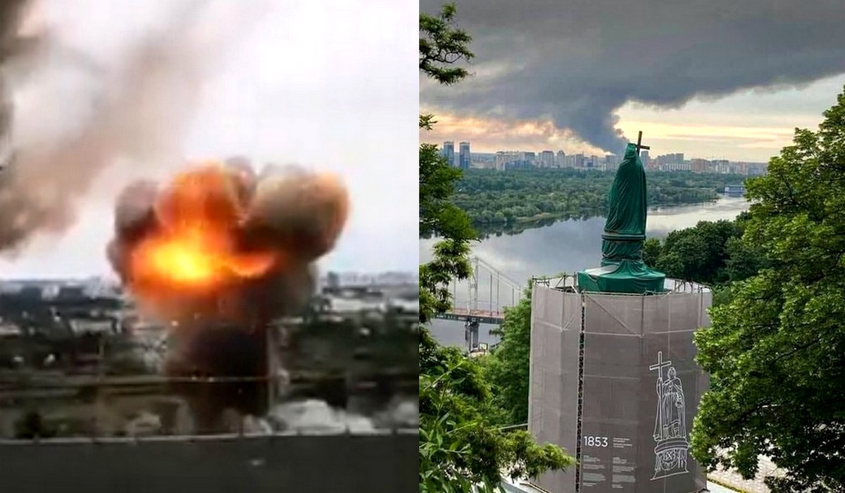 Rosjanie zaatakowali rakietami Kijów, nad miastem unoszą się kłęby dymu