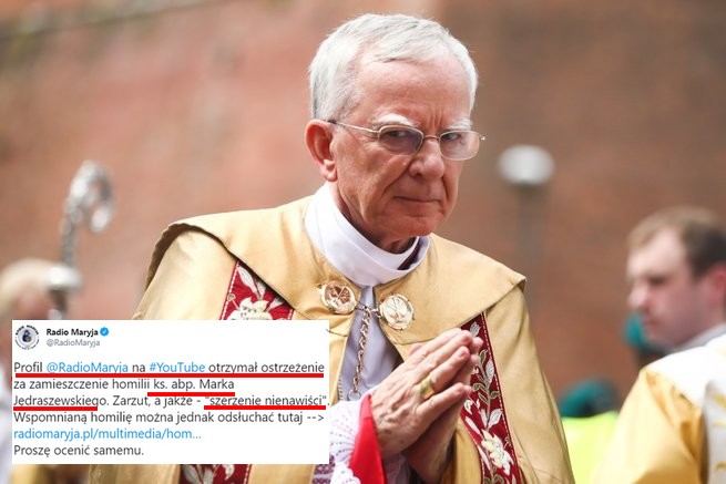 Radio Maryja dostało ostrzeżenie od YouTube za szerzenie nienawiści