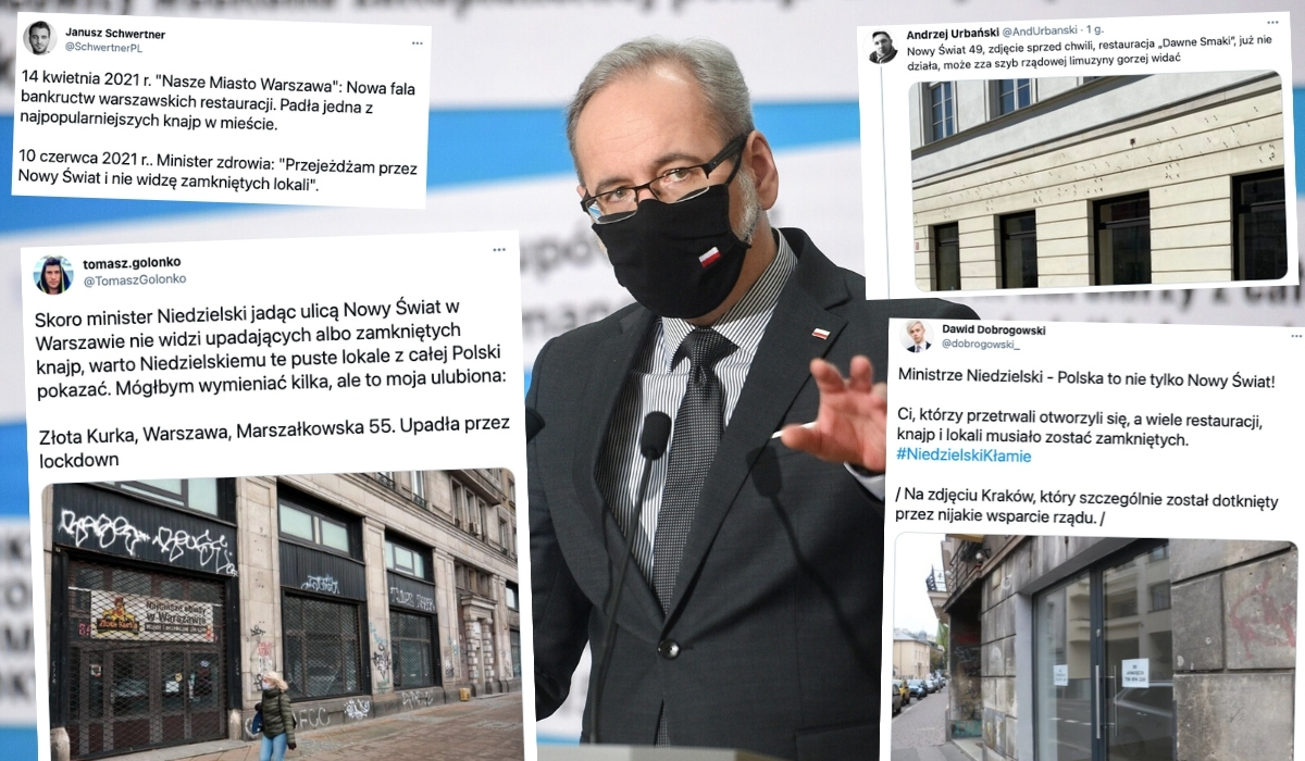 Minister Niedzielski: "jak przejeżdżam przez Nowy Świat, jadąc do pracy, to nie widzę zamkniętych lokali"