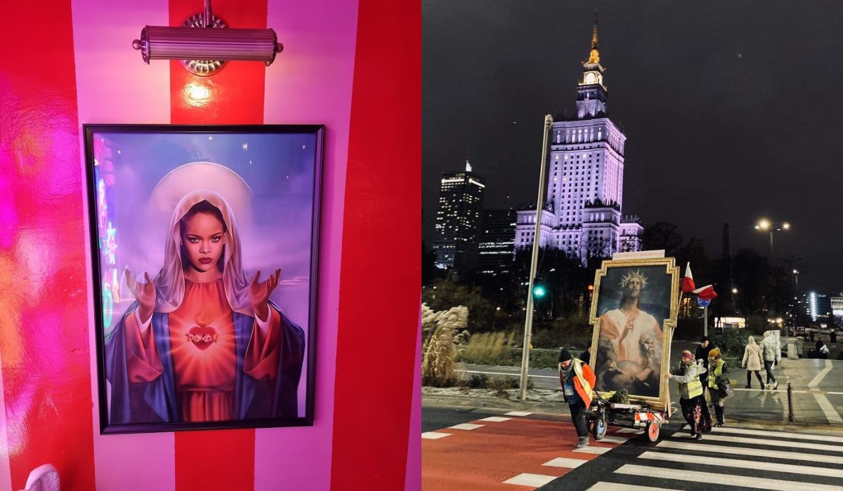 Pod obrazoburczą restauracją "Madonna" w Warszawie odbył się modlitwo-protest