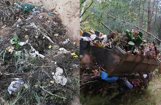 Cmentarz parafialny urządził sobie wysypisko śmieci w lesie