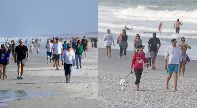 Floryda: tłumy ludzi na plażach, bo już można