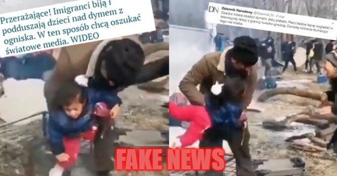 Fejk: uchodźcy okadzali dzieci dymem, żeby płakały przed kamerami