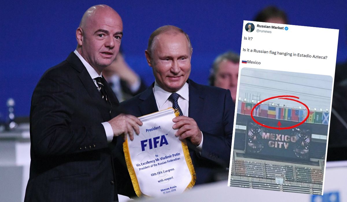 Dziwnym trafem flaga Rosji wśród uhonorowanych na mundialu