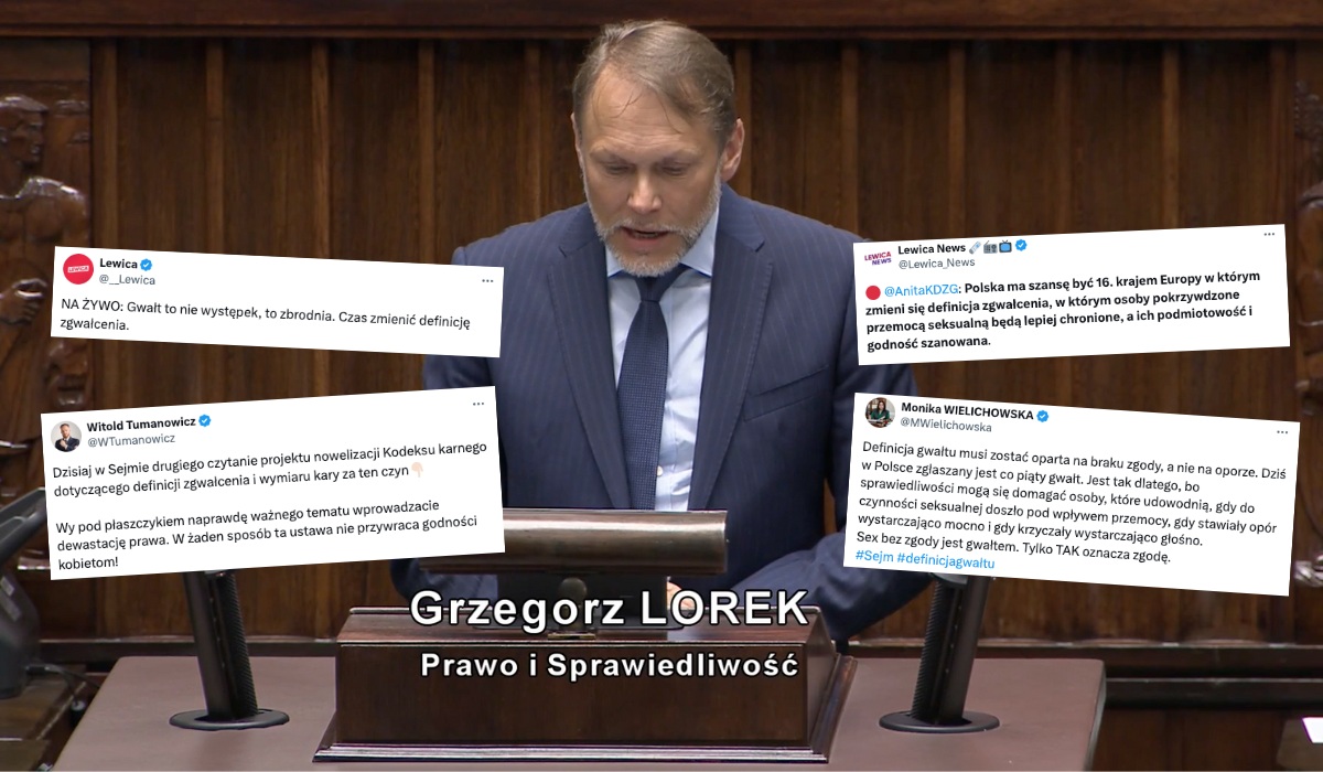 Poseł PiS ostrzega, że zmiana definicji gw*łtu w prawie to "prezent dla mściwych kobiet"