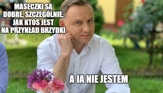 Prezydent Duda zachęca do noszenia maseczek, chociaż sam nie nosi, bo "nie każdy może i nie każdy lubi"