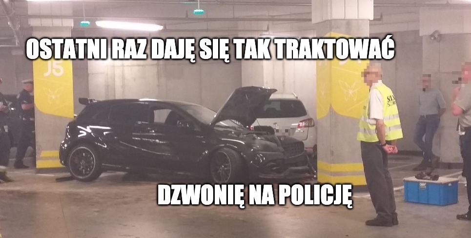 Elbląg: samochód naskarżył policji na kierowcę, który pod wpływem narkotyków uderzył w filar na parkingu