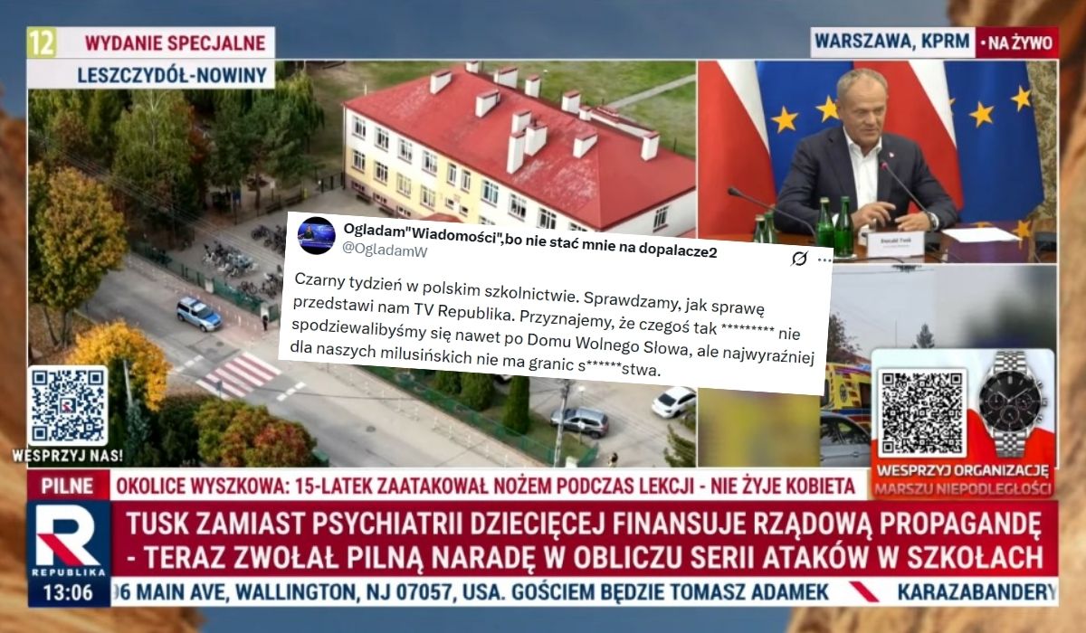 TV Republika przekonuje, że ataki w szkołach to wina Tuska