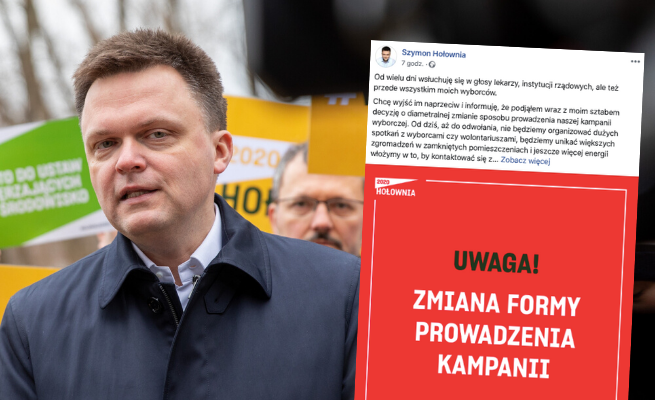 Szymon Hołownia rezygnuje z dużych spotkań z wyborcami i prosi kontrkandydatów, żeby zrobili to samo 