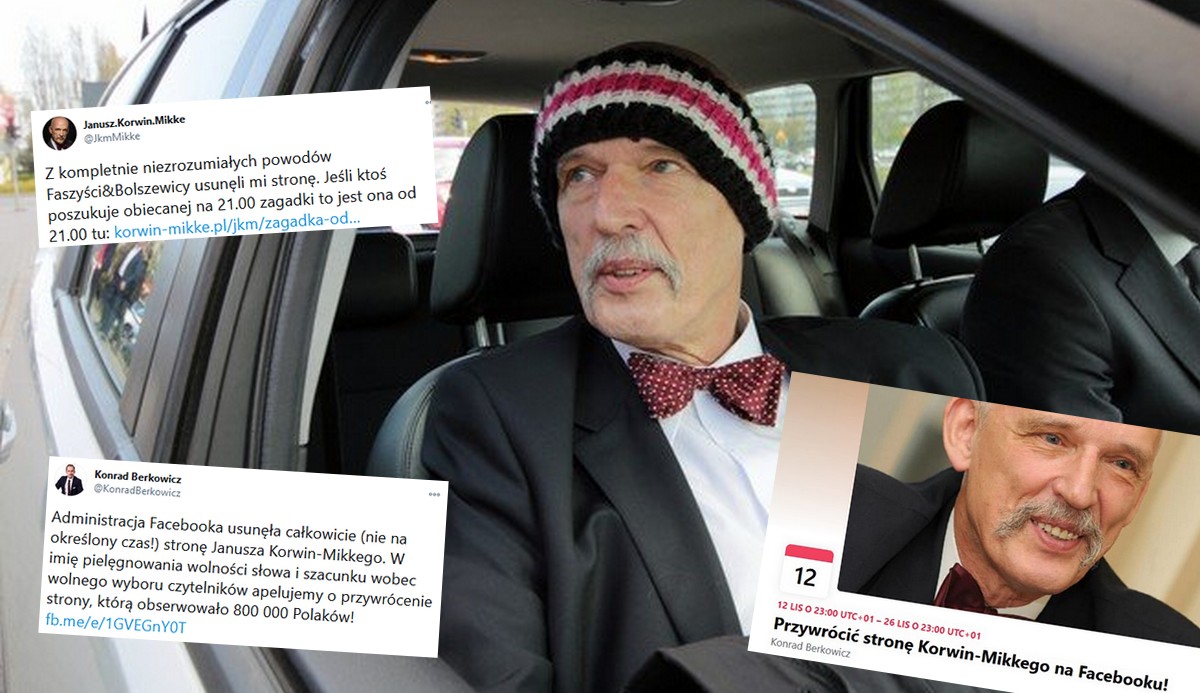 Janusz Korwin-Mikke dostał bana na Facebooku, miał prawie 800 000 fanów