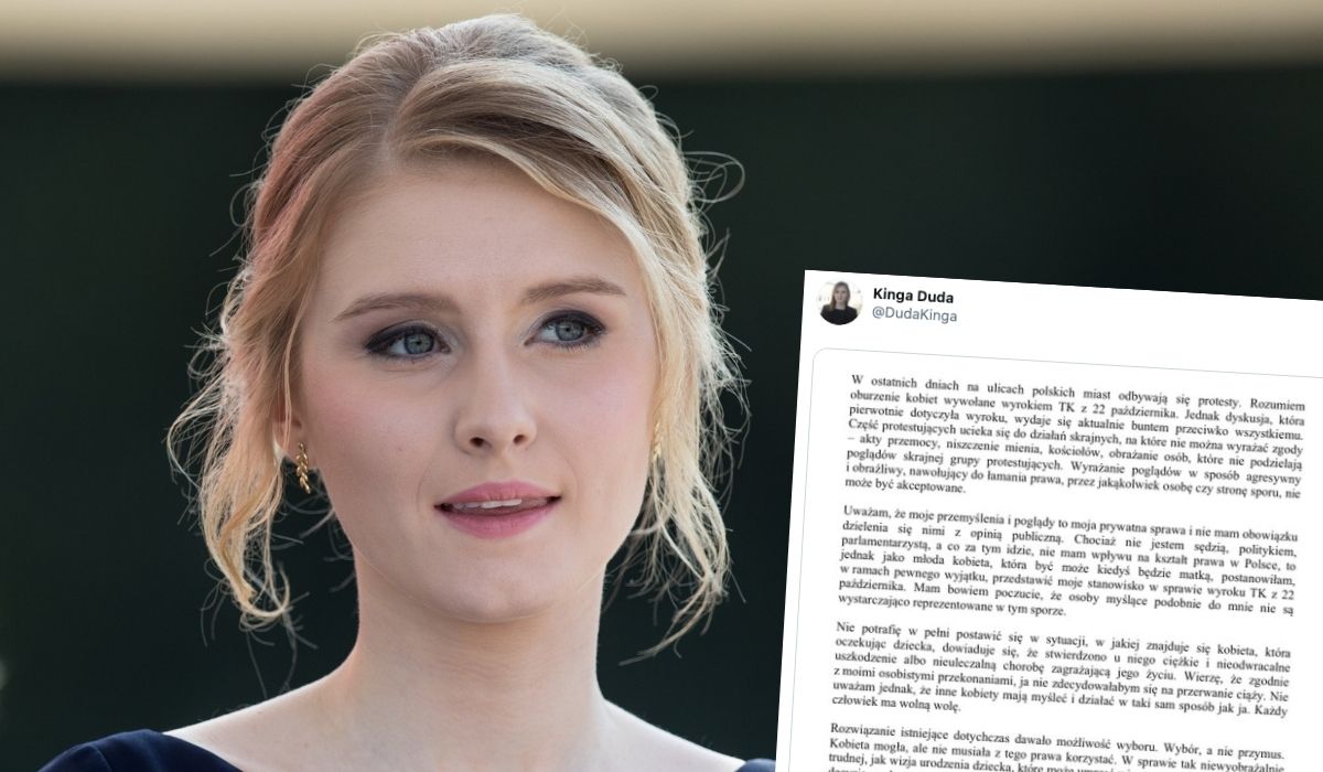 Kinga Duda również opowiedziała się przeciwko zmuszaniu kobiet do rodzenia za wszelką cenę