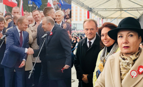 Politycy PO świętują 100-lecie niepodległości z Tuskiem