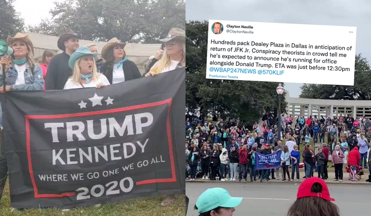 Wyznawcy teorii spiskowej QAnon czekali w Dallas na powrót zmarłego Kennedy’ego Juniora. Nie wrócił