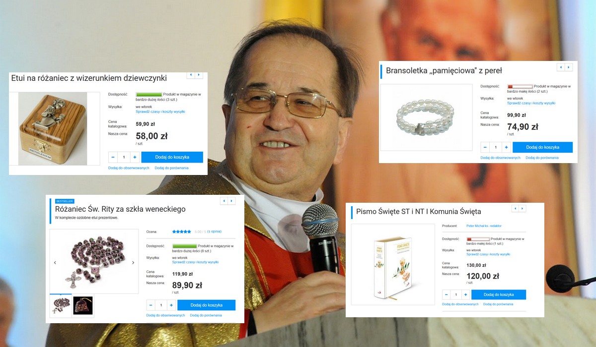 Ojciec Rydzyk, influencer emerytalny, śmiało wszedł na rynek prezentów pierwszokomunijnych i nieźle kosi