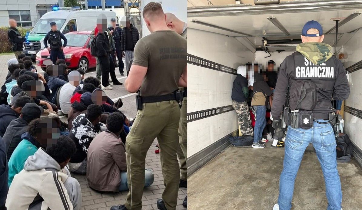 Straż Graniczna zatrzymała ciężarówkę z 34 migrantami przemycanymi w chłodni