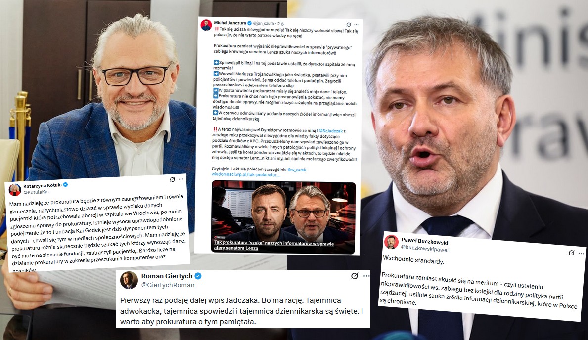 WP donosi, że po ujawnieniu afery senatora Lenza z KO, prokuratura szukała haków na jej dziennikarza