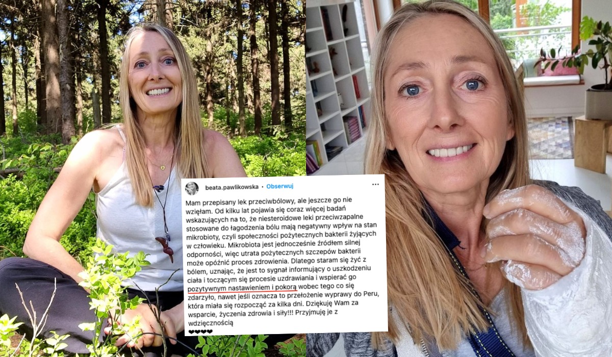 Pawlikowska złamała rękę, ale nie chce leków przeciwbólowych, wybiera wdzięczność i pozytywne podejście
