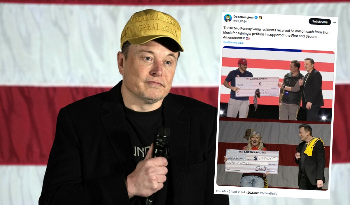 Elon Musk wspiera kampanię Trumpa organizując loterię codziennie aż do dnia wyborów