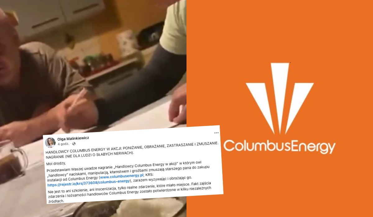 Firma Columbus oskarżana o przymuszanie starszych osób do zakupów, na nagraniach obrażają klienta