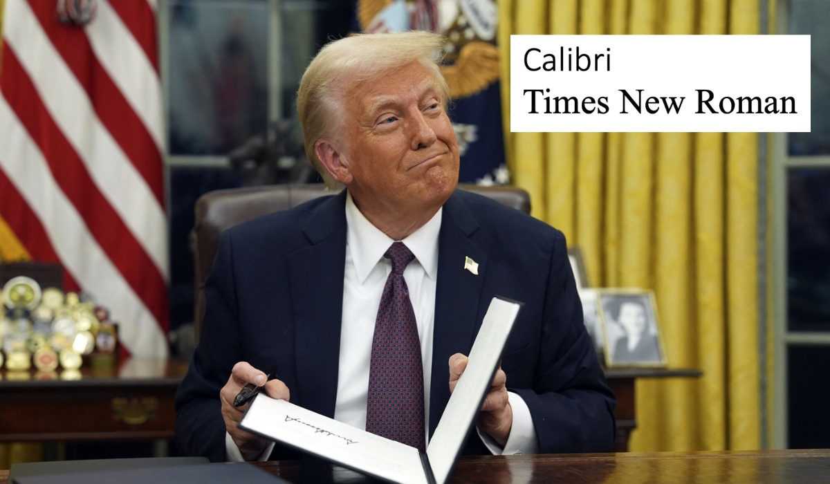 Administracja USA porzuciła czcionkę Calibri, bo jest woke, powrót do Times New Roman
