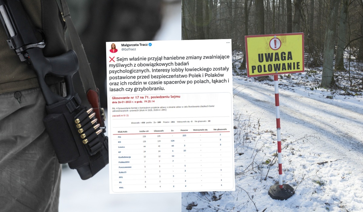 Okazało się, że PiS cichutko poluzowało prawo myśliwym, już nie trzeba regularnych badań lekarskich i psychologicznych
