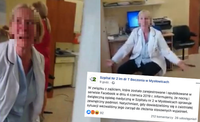 Szpital w Mysłowicach tłumaczy się z nagranej awantury: "nocną opiekę sprawuje podmiot zewnętrzny"