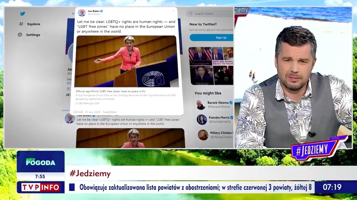 TVP Info: Biden powiela fake newsy o strefach wolnych od LGBT w Polsce