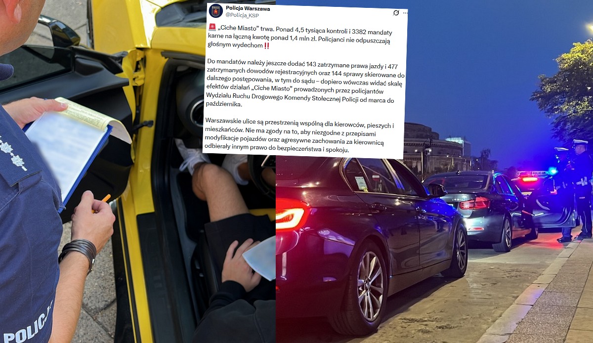 Warszawa: policja podsumowuje walkę z pierdzącymi wydechami, w pół roku wystawiono mandatów na 1,4 mln zł