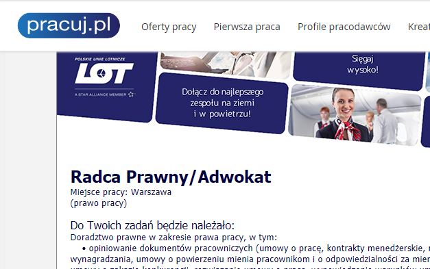 LOT szuka prawników, którzy pomogą ze strajkiem na Pracuj.pl