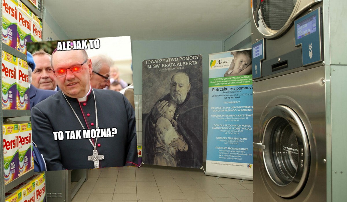 Wrocław: biskupowi odmówiono poświęcenia pralek w pralni dla bezdomnych, więc zostaną zwrócone