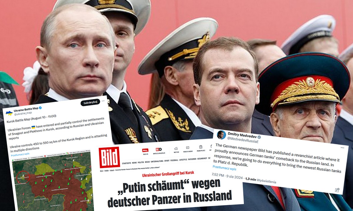 Miedwiediew wściekł się po rajdzie na Kursk i zapowiada rosyjskie czołgi w Berlinie