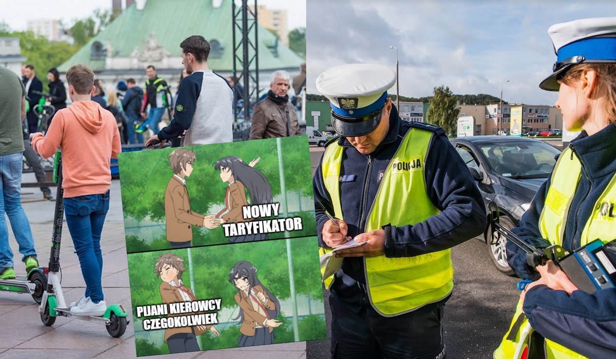 Szczecin: pijany jak księciunio facet wsiadł na hulajnogę i spowodował kolizję, dostał aż 3520 zł kary