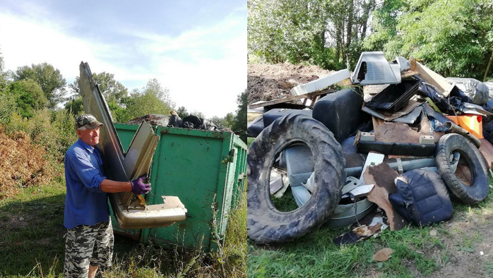 Pan Waldemar sprząta tony śmieci, teraz posprzątał rzekę Bystrzycę, planuje pracować dalej